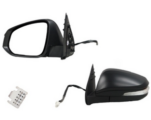 TOYOTA HILUX LH MIRROR BLACK ELECTRIC WITH INDICATOR 7 WIRE 15-20 AFTERMARKET